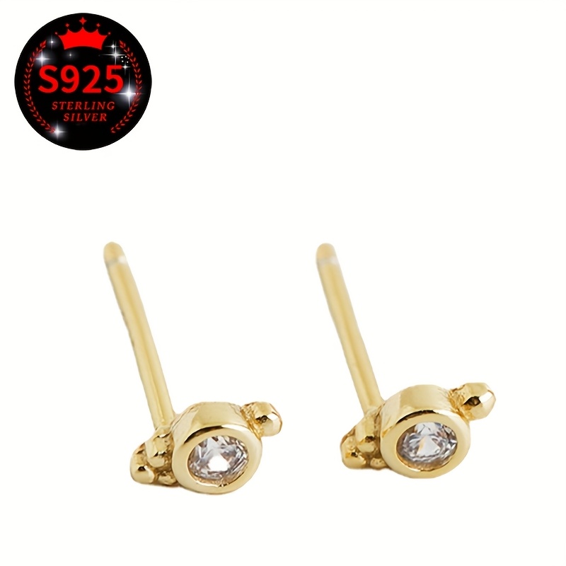2pcs Women's 925 Silver Ear Studs with Packaging